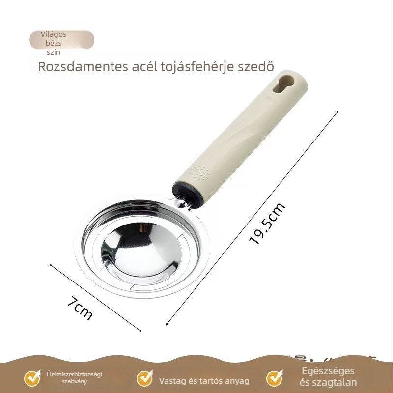 Tojáshabosító – három részes szűrőhálós készlet tojásfehérje szétválasztóval, kézi, nem elektromos sütőeszköz, modern minimalista dizájn