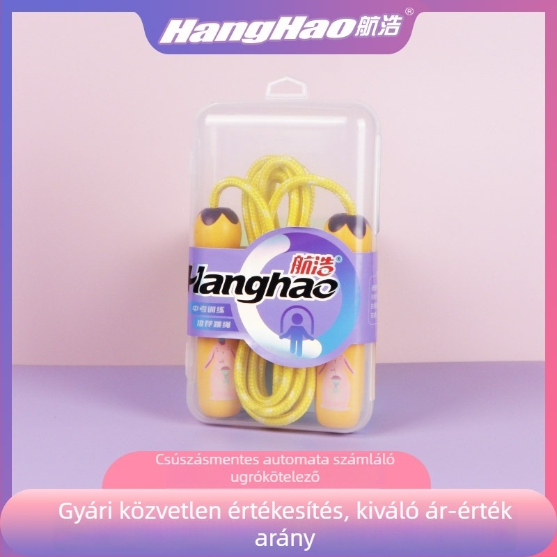 Hanghao gyerek ugrókötél műanyag fogantyúkkal, anti-összezavarodás, állítható, dobozos csomagolás