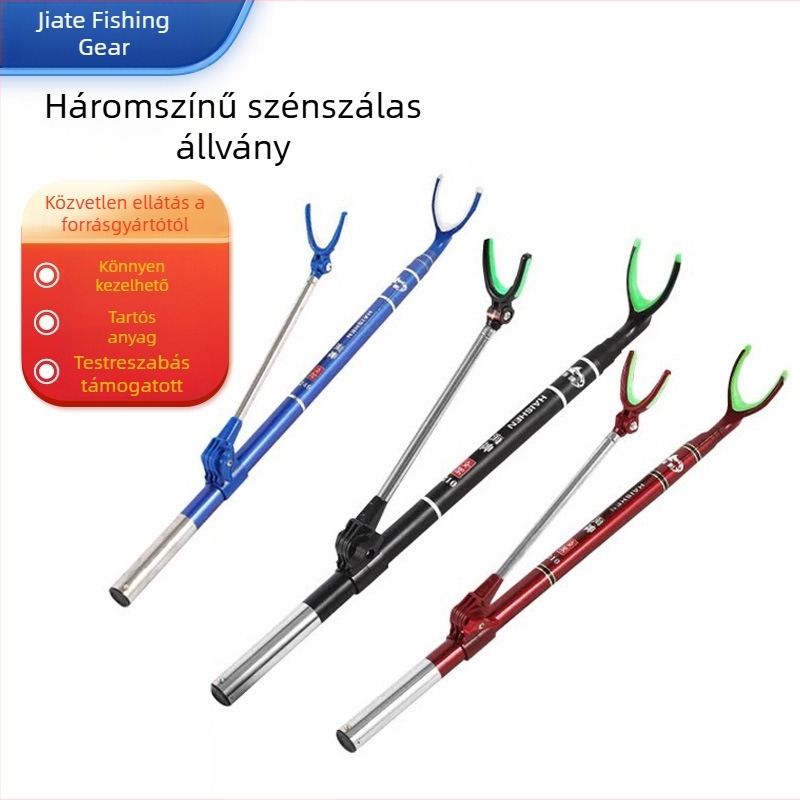 Háromszínű forgatható karbon állvány horgászathoz kültéren – könnyű talajállvány, kettős használat