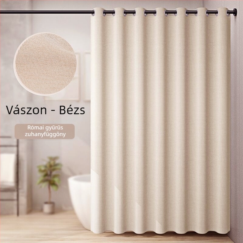 Autonomy lenvászon zuhanyfüggöny digitális nyomtatással, modern minimalista fürdőszobához