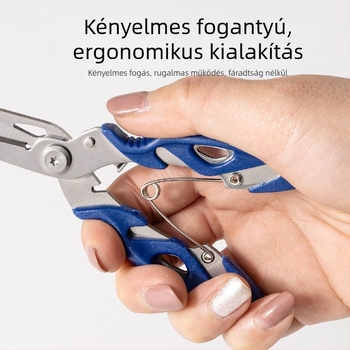 Rozsdamentes acélból készült ívelt szájú horgászolló, multifunkcionális halászati olló és damilvágó