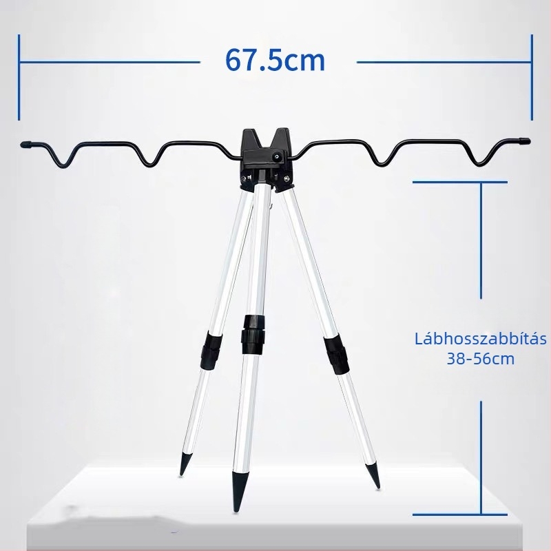 Két részes alumínium ötvözet orsó tartó háromlábú állvánnyal, 50 cm, többirányú forgatással