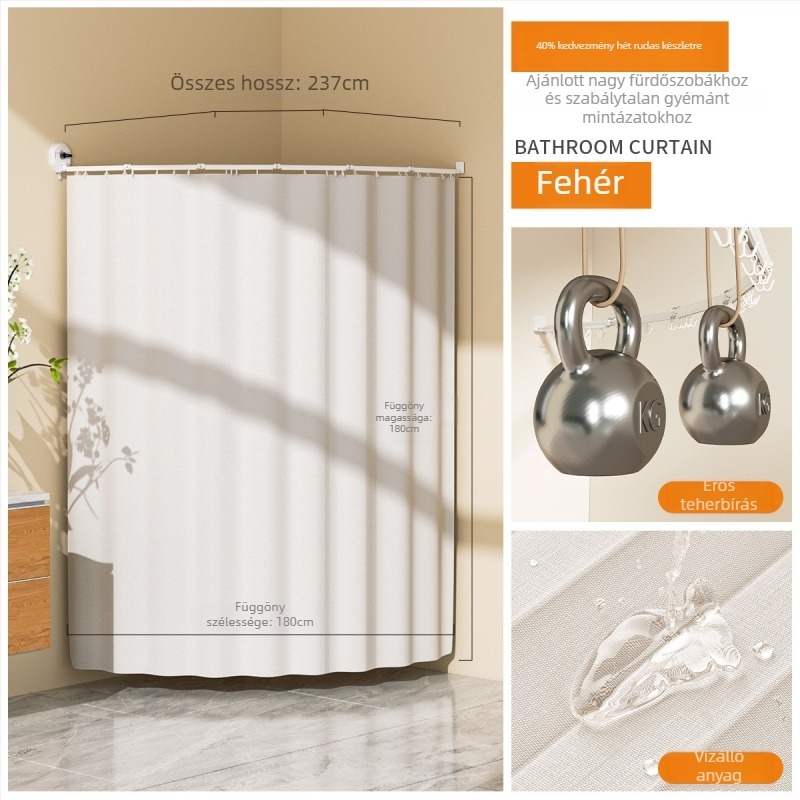 Booker Poliészter Zuhanyfüggöny – Modern Minimalista Stílus