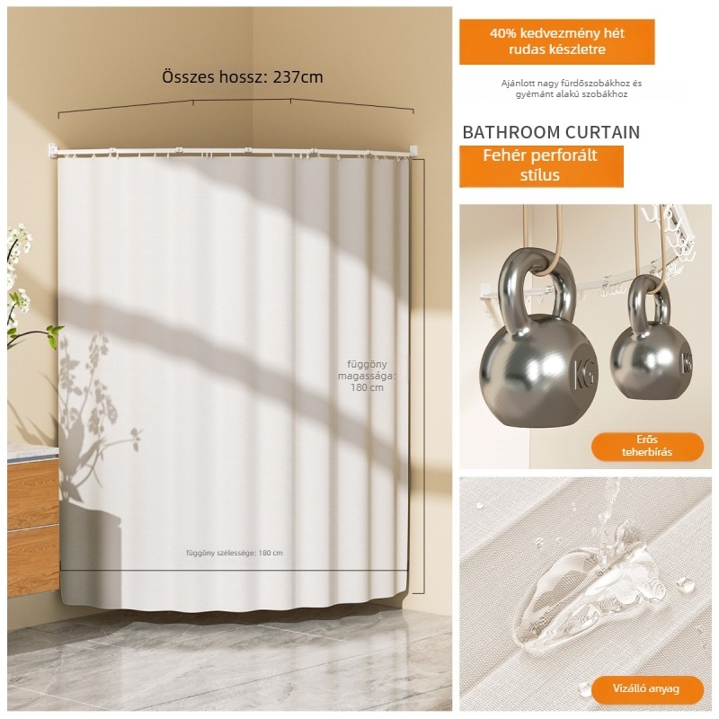 Booker Poliészter Zuhanyfüggöny – Modern Minimalista Stílus