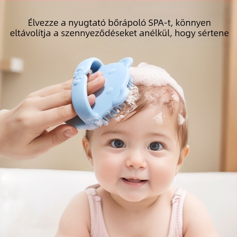 Gyerekeknek szóló fürdőecset medve motívummal – műanyag masszírozó ecset