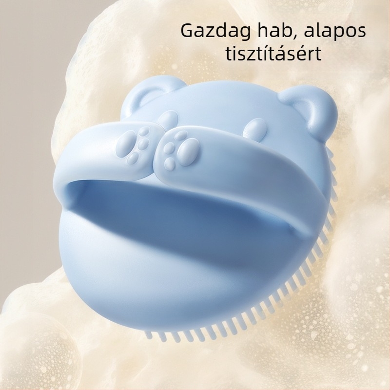 Gyerekeknek szóló fürdőecset medve motívummal – műanyag masszírozó ecset
