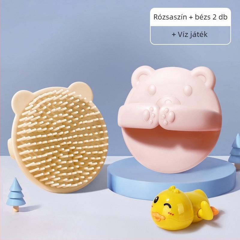 Gyerekeknek szóló fürdőecset medve motívummal – műanyag masszírozó ecset
