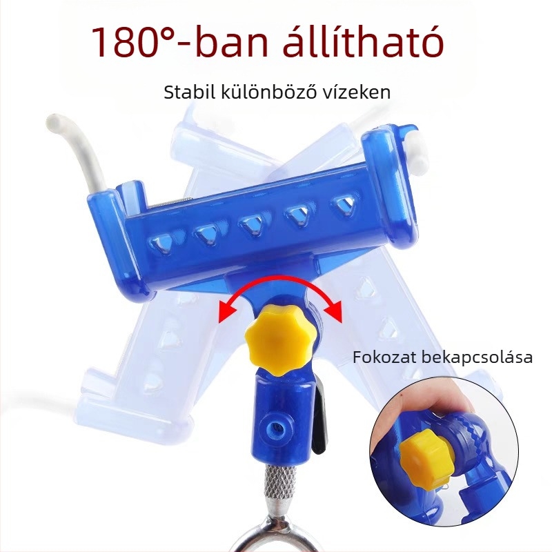 Kétfunkciós horgászbot tartó – fémből, összecsukható, többirányú forgatás, automata zárás