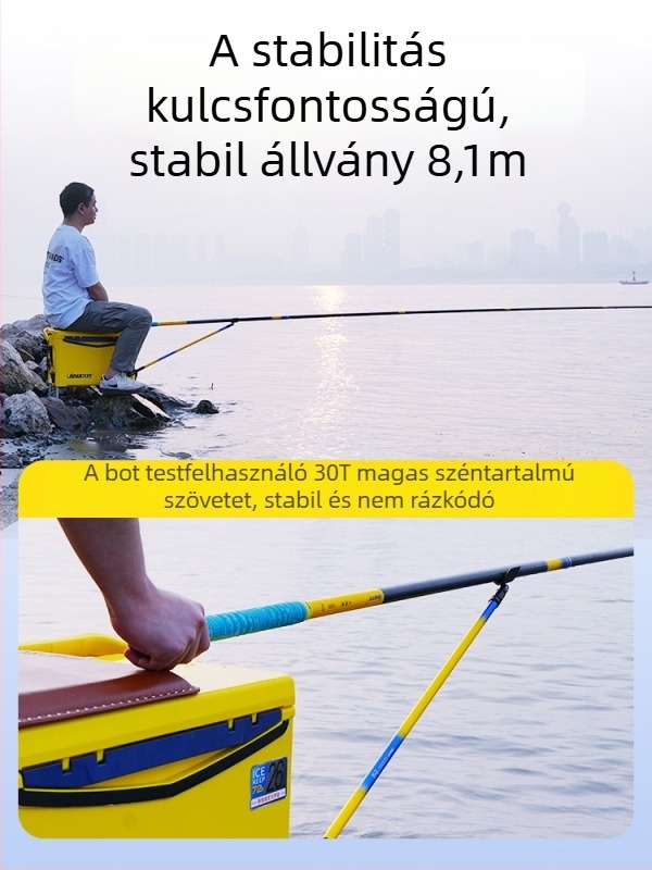 Jiuyan szénszálas horgászbot tartó, fix, forgásmentes, összecsukhatatlan, kiegészítők