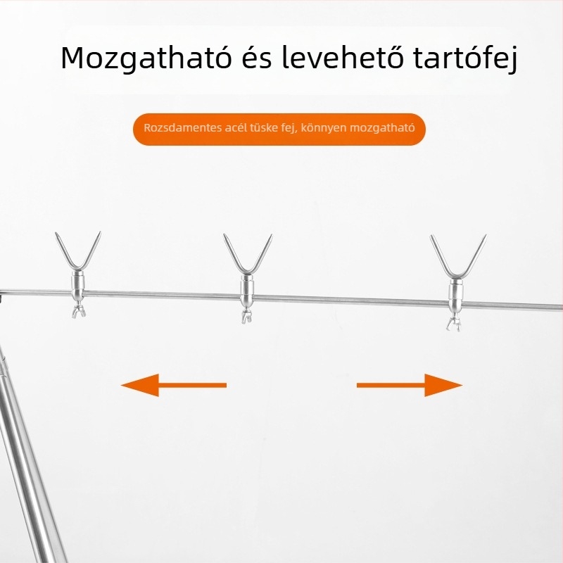 Rozsdamentes acélból készült háromszög alakú állvány tengeri horgászathoz, több bottal használható