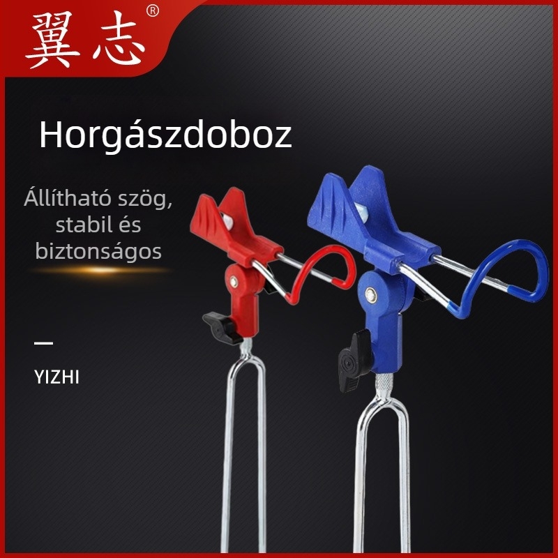 Wing Chi horgászbot tartó — kétfunkciós állvány szabad pozicionálással; Anyag: műanyag + rozsdamentes acél