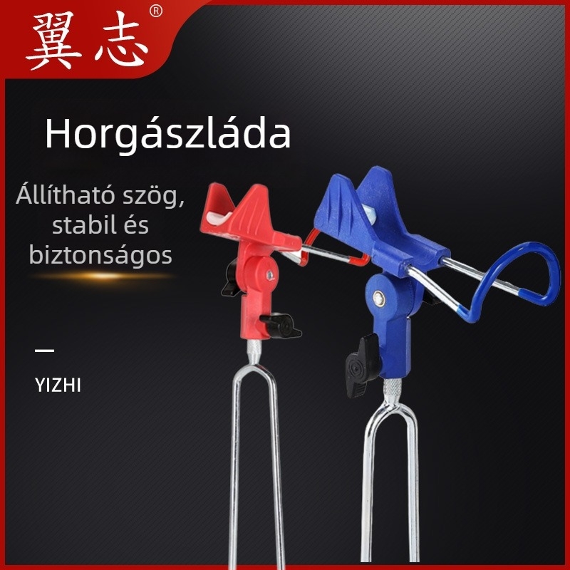 Wing Chi horgászbot tartó — kétfunkciós állvány szabad pozicionálással; Anyag: műanyag + rozsdamentes acél