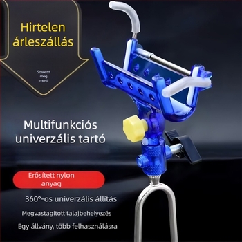 Qiwang Rozsdamentes acél horgászbot-tartó földbe dugható kivitel, önzáró toronnyal és univerzális ízülettel – kettős használatú