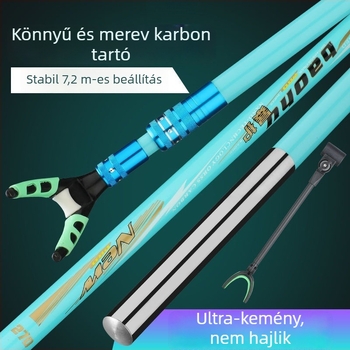 Szénszálas botállvány - ultra könnyű és ultra kemény, tartozékok: doboz és szék, platforma a horgászathoz, földbe szúrt rögzítés és teleszkópos beállítás, többfunkciós nagy halakhoz