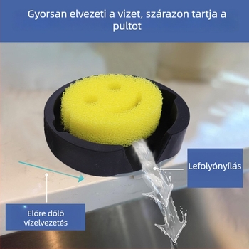 Szilikonból készült szivacs lefolyóállvány szívófejjel a konyhai mosogatóhoz – drenázs és tárolás, szappan- és szivactartó