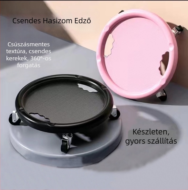 Hasizom edző deszka SJ001, nem összecsukható, négykerekű edzőeszköz otthoni használatra; súly 0,7 kg; alkalmas irodába, otthonra és szabadban