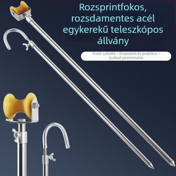 Land War Brigade Rozsdamentes acél horgászbot állvány görgővel – teljesen fémből készült hosszú tartó