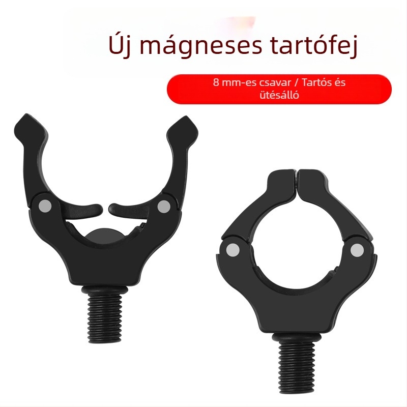 Műanyag mágneses horgászbot-tartófej, európai kereszttartóval, spirális interfésszel, nylon csatlakozóval (ABS magnet)