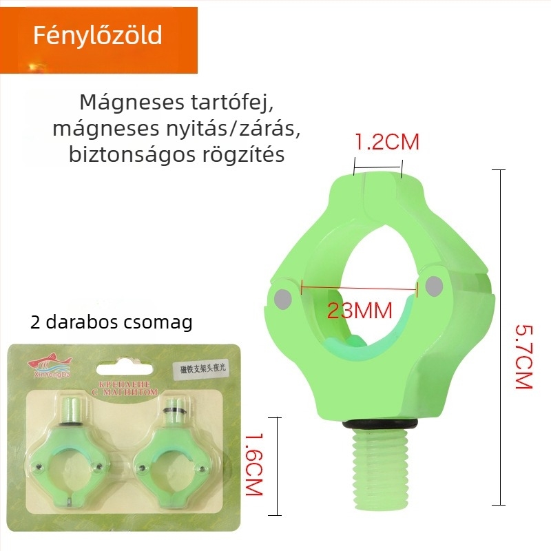 Műanyag mágneses horgászbot-tartófej, európai kereszttartóval, spirális interfésszel, nylon csatlakozóval (ABS magnet)