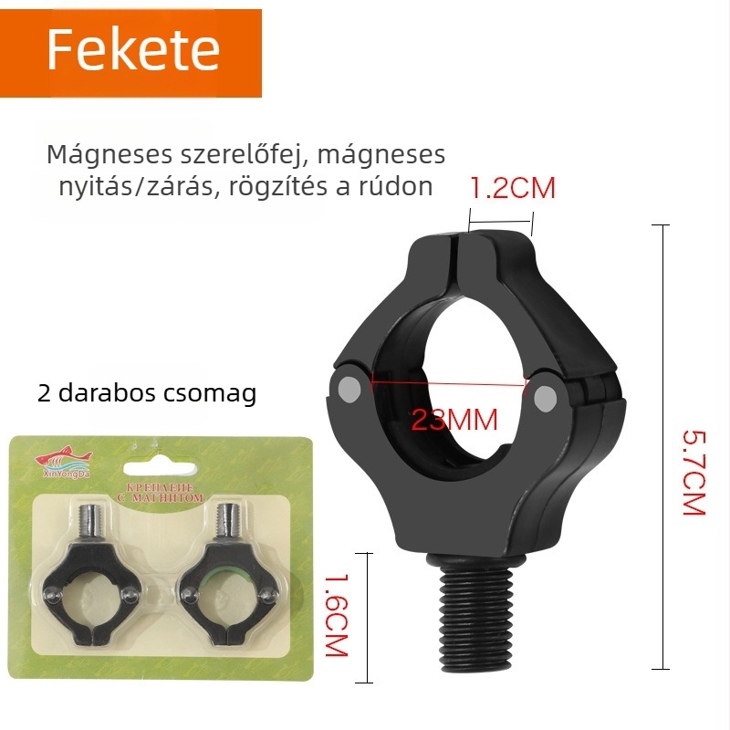 Műanyag mágneses horgászbot-tartófej, európai kereszttartóval, spirális interfésszel, nylon csatlakozóval (ABS magnet)