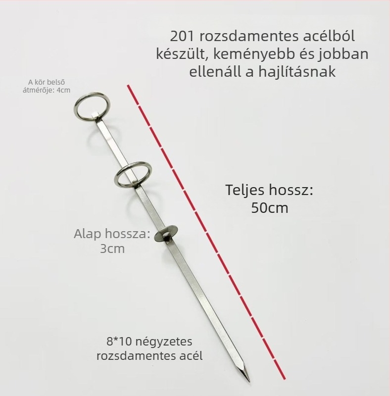 Rozsdamentes acél talajhoz készített horgászbot-tartó – kettős gyűrűvel, vastagított egyszerű tartó
