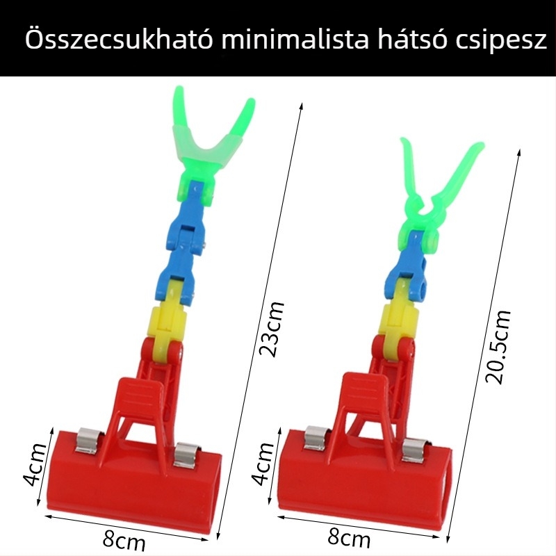 Összecsukható hátsó akasztós horgászbot-tartó foszforeszkáló szilikon burkolattal, botbarát