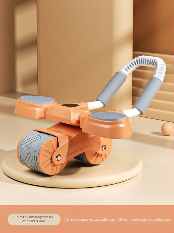 Könyöktámaszos hasizom-gördítő kerék automatikus visszapattanással — otthoni fitnesz berendezés, modell 08, 1,3 kg
