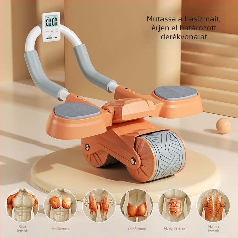 Könyöktámaszos hasizom-gördítő kerék automatikus visszapattanással — otthoni fitnesz berendezés, modell 08, 1,3 kg