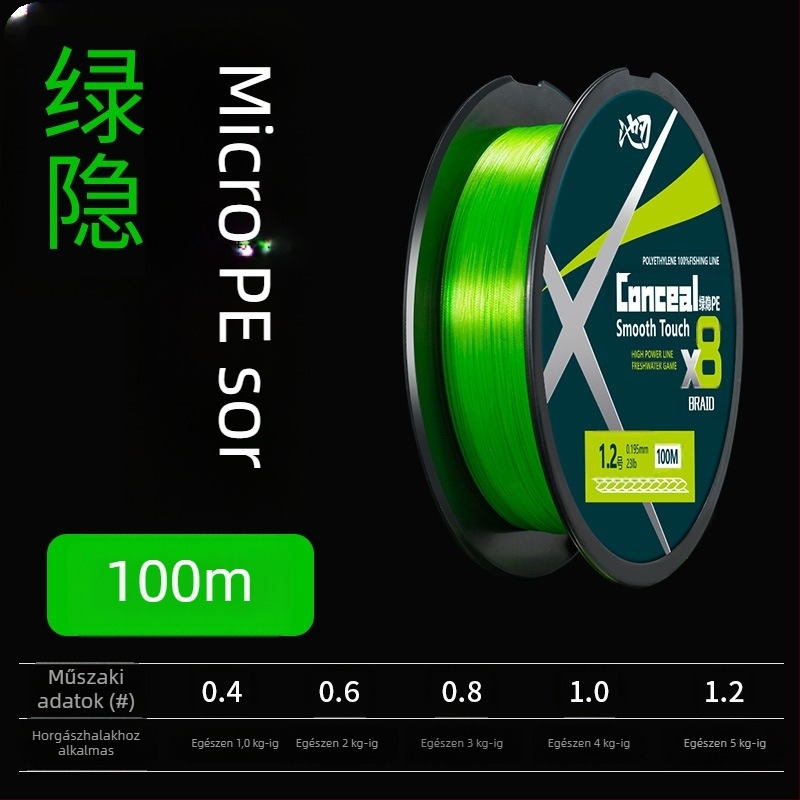 Pool Blade fő horgászati zsinór, PE anyagból, nagy szakítószilárdságú, 100 darabos csomag