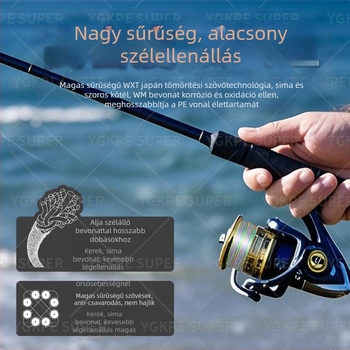 Fő horgász zsinór, PE anyag, szakítószilárdság 3–33 kg, Zhenshi Outdoor