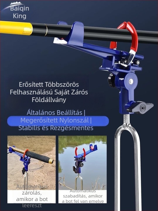 Rozsdamentes acél horgászbot tartó, rögzített, nem forog, nem hajlítható