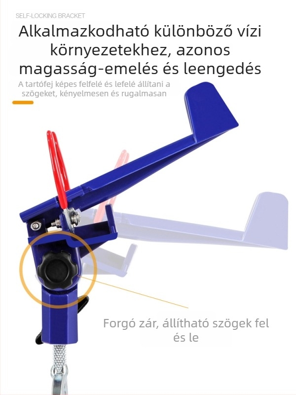 Rozsdamentes acél horgászbot tartó, rögzített, nem forog, nem hajlítható