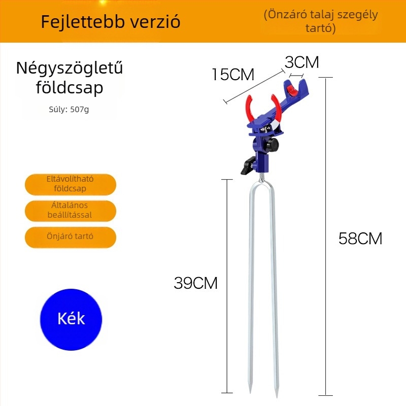 Rozsdamentes acél horgászbot tartó, rögzített, nem forog, nem hajlítható