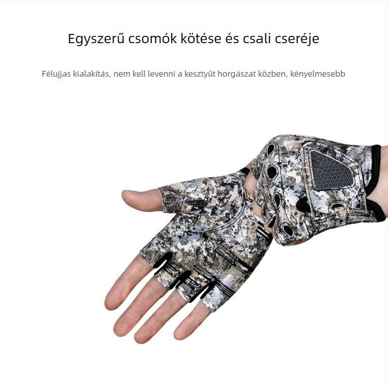 Horgász kesztyű - Lashelle, vékony, lélegző, csúszásmentes, gyorsan száradó