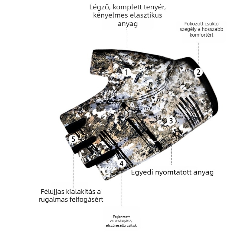 Horgász kesztyű - Lashelle, vékony, lélegző, csúszásmentes, gyorsan száradó
