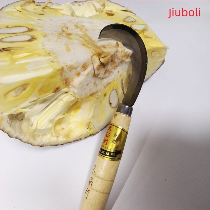 Jiupoly jackfruit magtávolító görbült kés, 65 Mn acél, származás Zhejiang Wuyi, gyümölcsboltok számára, 2020