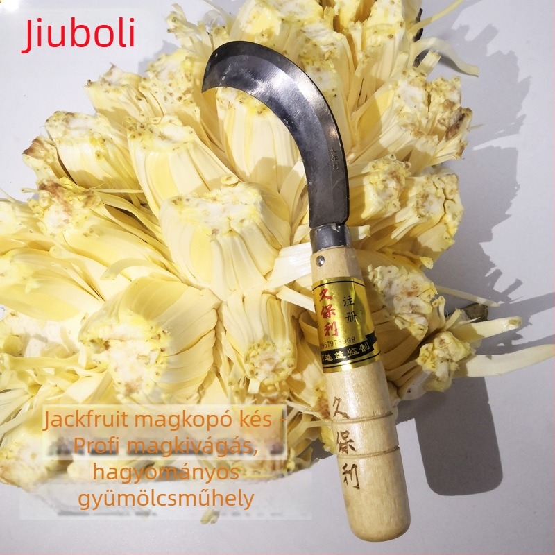 Jiupoly jackfruit magtávolító görbült kés, 65 Mn acél, származás Zhejiang Wuyi, gyümölcsboltok számára, 2020