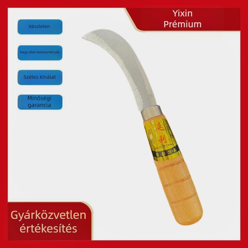 Yanli görbült gyümölcs kés, banán kés, félhold formájú hámozó és ananász kés, rozsdamentes acél, többfunkciós konyhai eszköz.