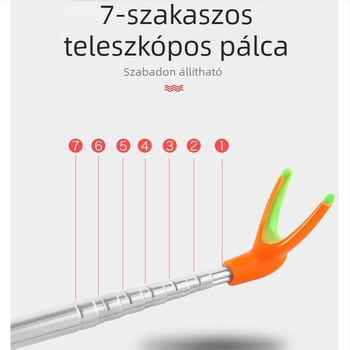 Turret stílusú horgászbot tartó rozsdamentes acélból, összecsukható, többirányú forgás