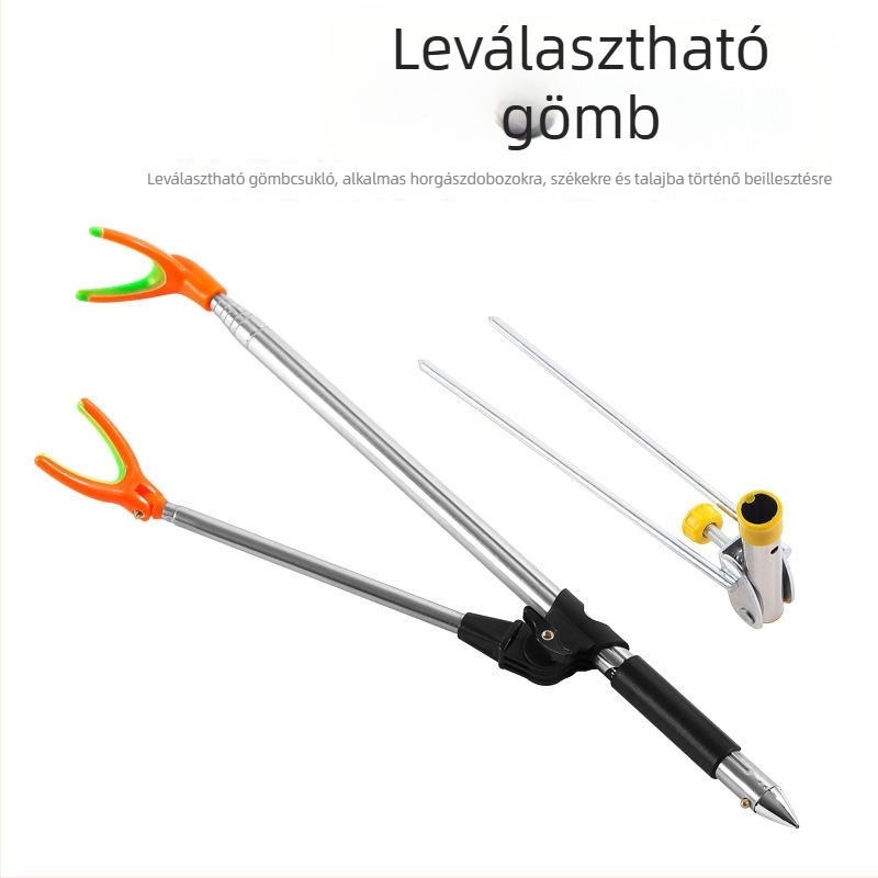 Turret stílusú horgászbot tartó rozsdamentes acélból, összecsukható, többirányú forgás