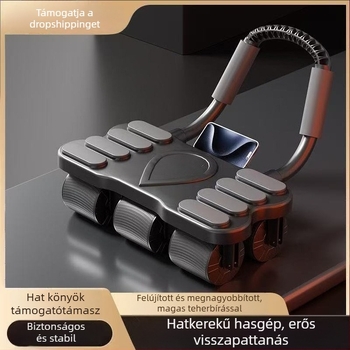 Hatkerekű hasgörgő edzőkerék, automatikus visszapattanás, intelligens számolás, állítható fogantyú, telefon tartó