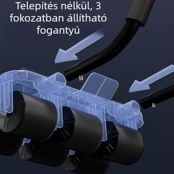 Hatkerekű hasgörgő edzőkerék, automatikus visszapattanás, intelligens számolás, állítható fogantyú, telefon tartó