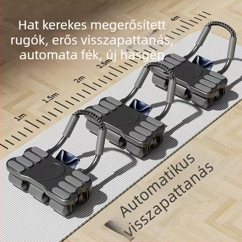 Hatkerekű hasgörgő edzőkerék, automatikus visszapattanás, intelligens számolás, állítható fogantyú, telefon tartó