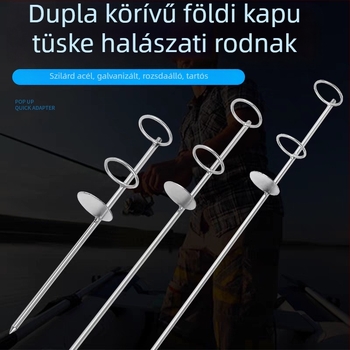 Tengeri horgászbot tartó, dupla körös, kétfunkciós, hosszabbított és megvastagodott tartó, hosszú dobásokhoz, rozsdamentes acélból