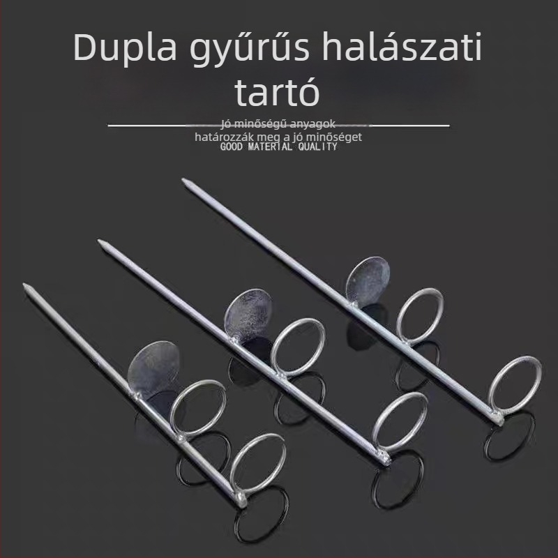 Tengeri horgászbot tartó, dupla körös, kétfunkciós, hosszabbított és megvastagodott tartó, hosszú dobásokhoz, rozsdamentes acélból