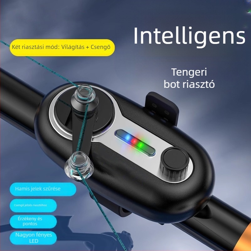 Horgászharapás-riasztó, vízálló, nagy érzékenység, automatikus érzékelés — Giant fin king, műanyag