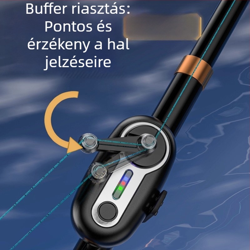 Horgászharapás-riasztó, vízálló, nagy érzékenység, automatikus érzékelés — Giant fin king, műanyag