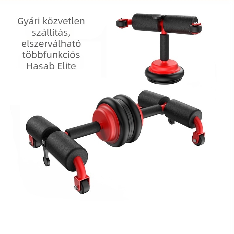 Szétválasztható hasizom-görgő – összecsukható, dupla görgő, automatikus visszacsatolás, modell MP-006, súly 2,3 kg
