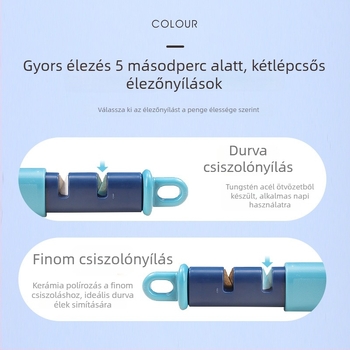 Három az egyben konyhai eszköz: hámozó, reszelő és késélező (kézi működés; ABS test)