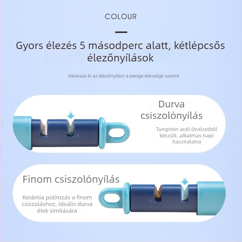 Három az egyben konyhai eszköz: hámozó, reszelő és késélező (kézi működés; ABS test)
